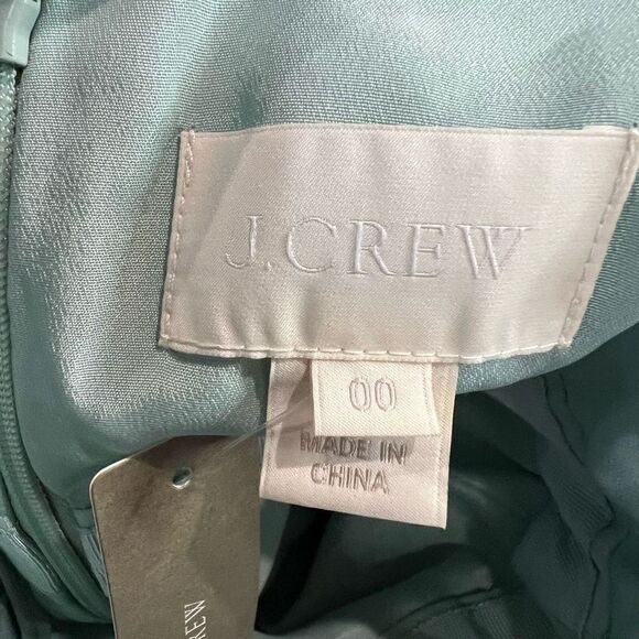 J. Crew‎ Dusty Shale Green Felicity Long Gown Dress Style b6547 Sz 00 NWT - Picture 5 of 16